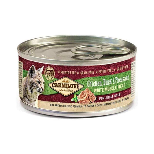 CARNILOVE CAN CHICKEN, DUCK & PHEASANT FOR ADULT CATS 100 gr