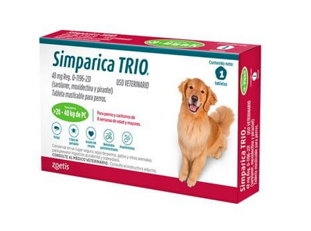 Simparica Trio Green 20-40 kg X 1 TAB